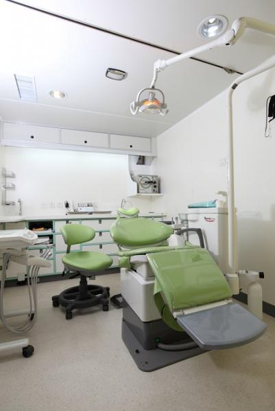 Surgery room in the new mobile dental vehicle